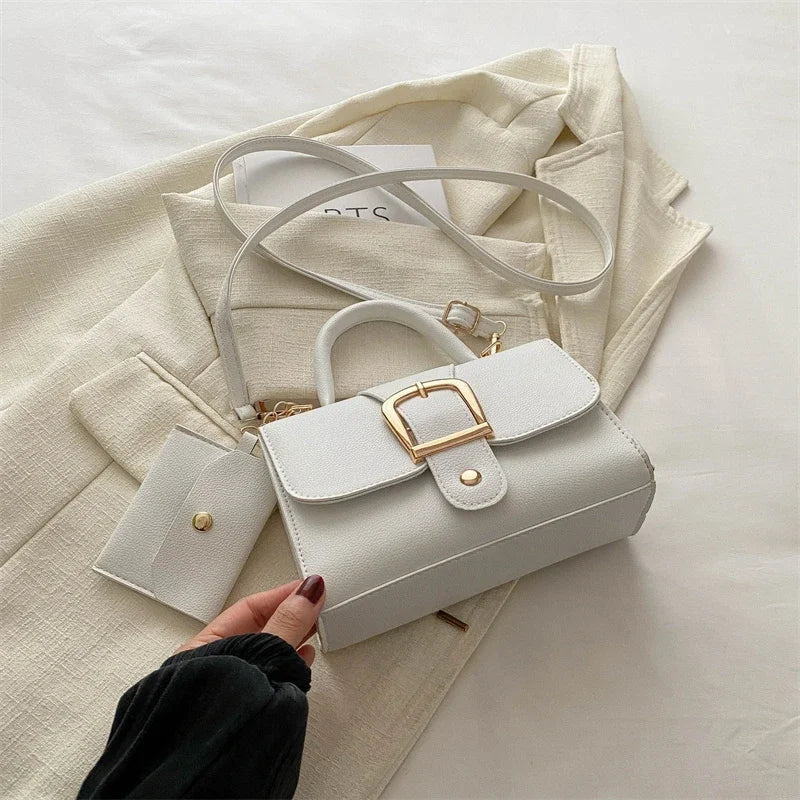 7 Color Pu Leather Ladies Brand Shoulder Bag With Coin Purse Crossbody Small Phone Bag Female Flap Messenger Bag Silver