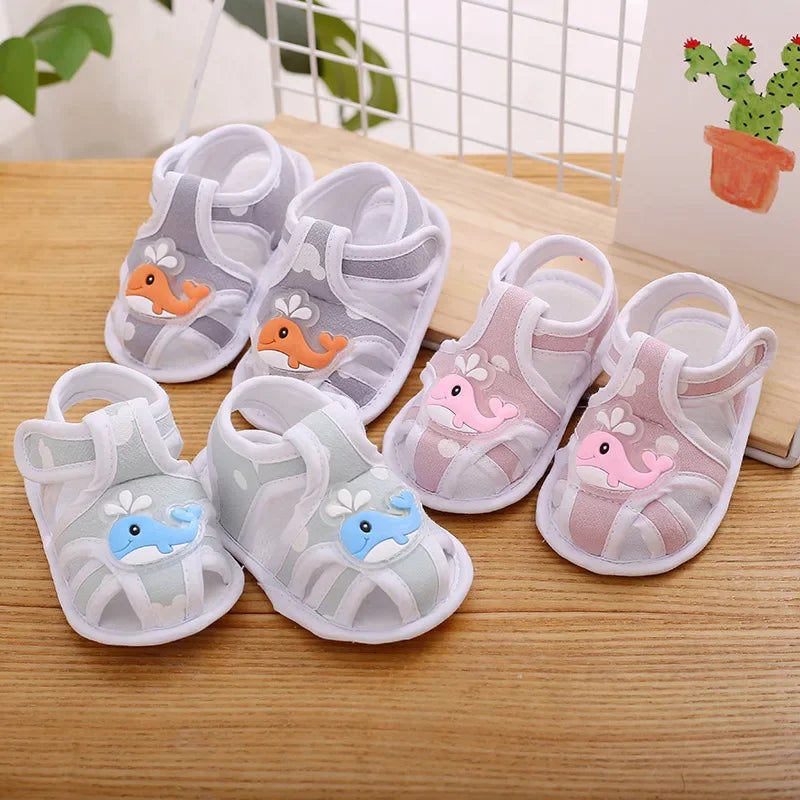 Newborn Baby Summer Sandals Kids Canvas Shoes Casual Soft Crib Shoes Toddler First Walkers Baby Sandals Boys Girls Clogs