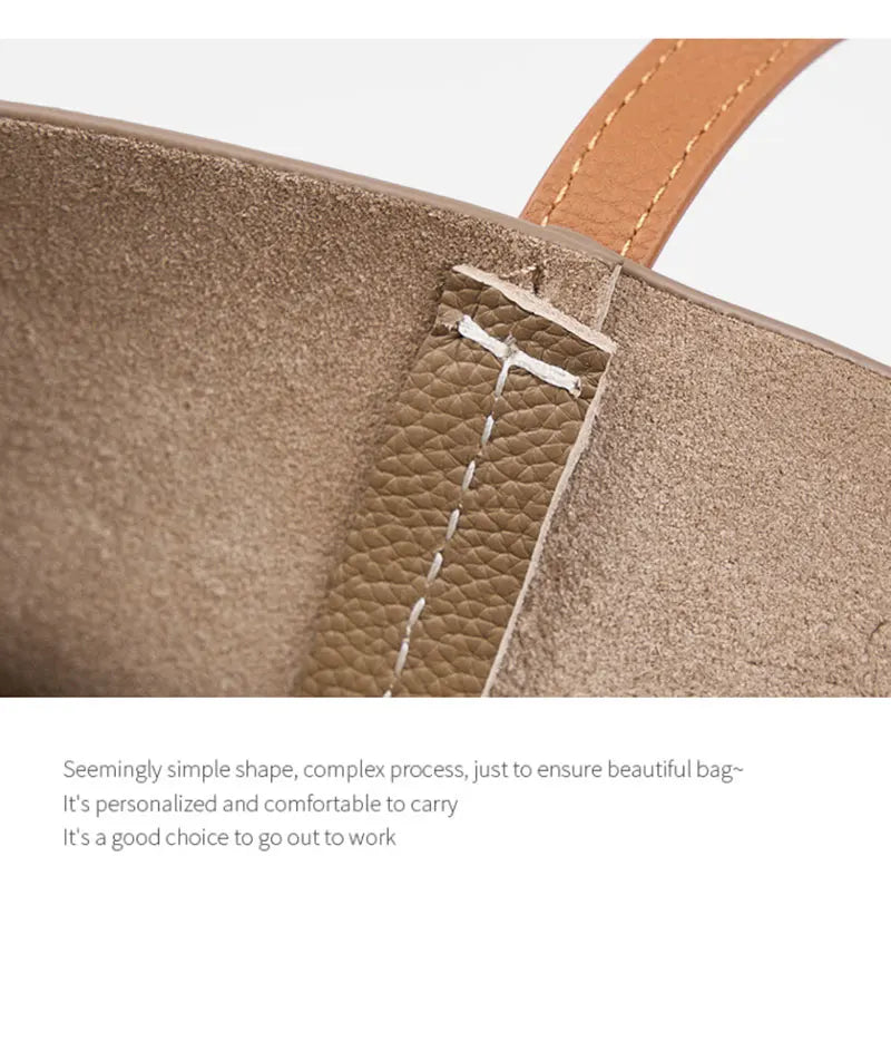 100% Genuine Leather Women's Tote Bags Luxury Designer Large Capacity Women Shoulder Bag Soft Cowhide Female Handbags 2378