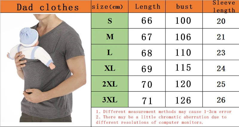 T Shirt Baby Carrier Safety Kangaroo Pocket Pregnancy Clothes Summer Short sleeve Mother Father Top for Feeding Big Nylon Cotton