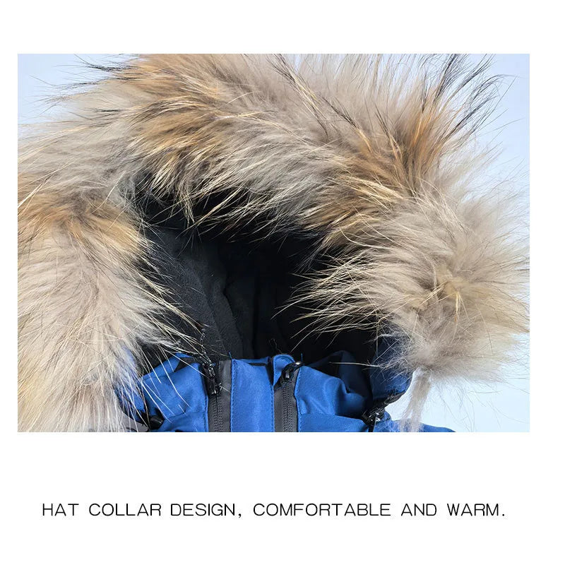 Winter Children Ski Suit Windproof Warm Jumpsuit Boys Thicken Fleece Jacket coat Children Clothing onesie