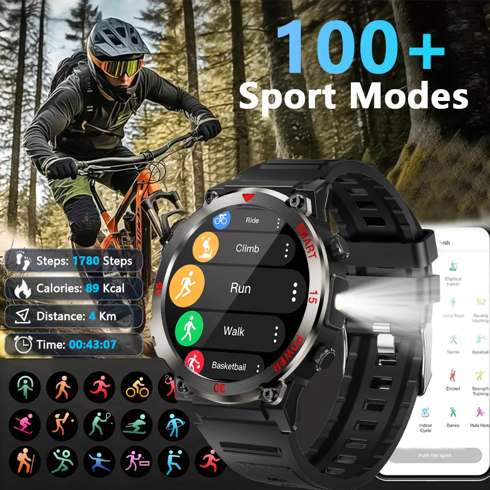 Smart Watch Men Women 1.52" Always-On Display Step Counter Magnetic Charging Bluetooth Call Fitness Tracker Multisport Modes