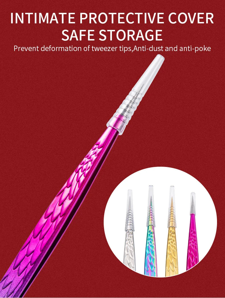 Straight False Eyelash Tweezers Stainless Steel High Precision Anti-static Eyelash Extension Tweezer Makeup Tool