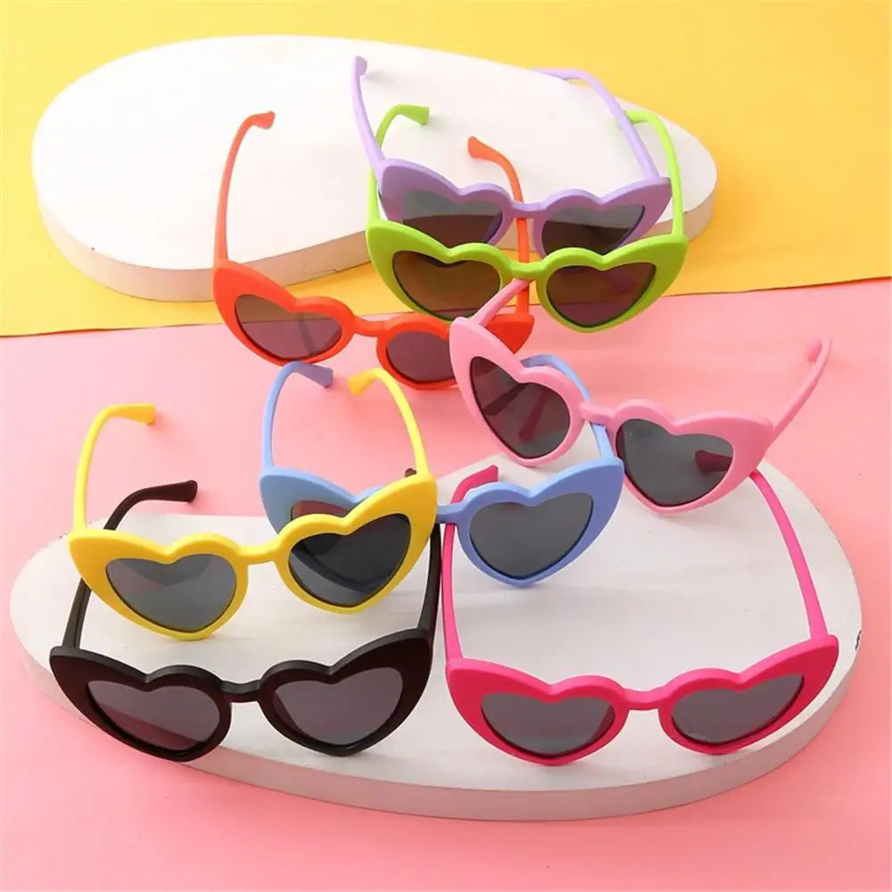 Cute Pink Heart-Shaped Kids Sunglasses Glasses Heart Sunglasses Toddler Sunglasses