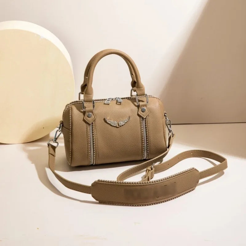 Famous design zipper women's crossbody bag, fashionable women's chain shoulder bag, modern trendy style handbag