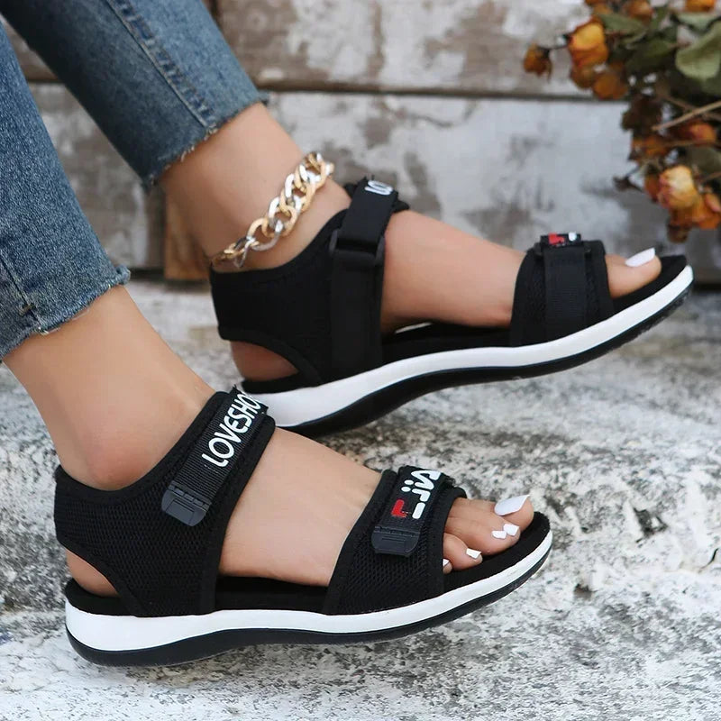 Sandalias Planas Deportivas Para Mujer, Zapatos De Moda, Zapatillas De Malla Para Caminar, Correr, Playa, Tendencia sandal