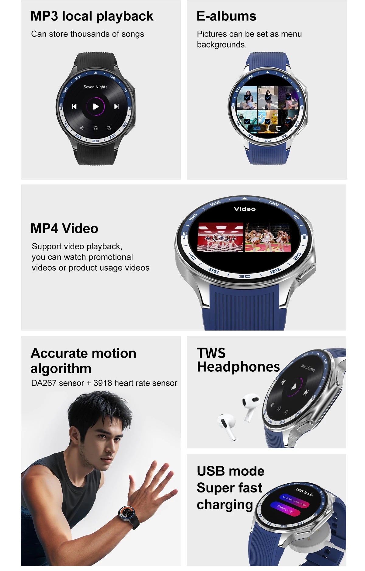 For OPPO Watch X New Smart Watch Men 3D Surround Vision Video Player 32Gb Memory Watches Calling Smartwatch For TWS Headphones