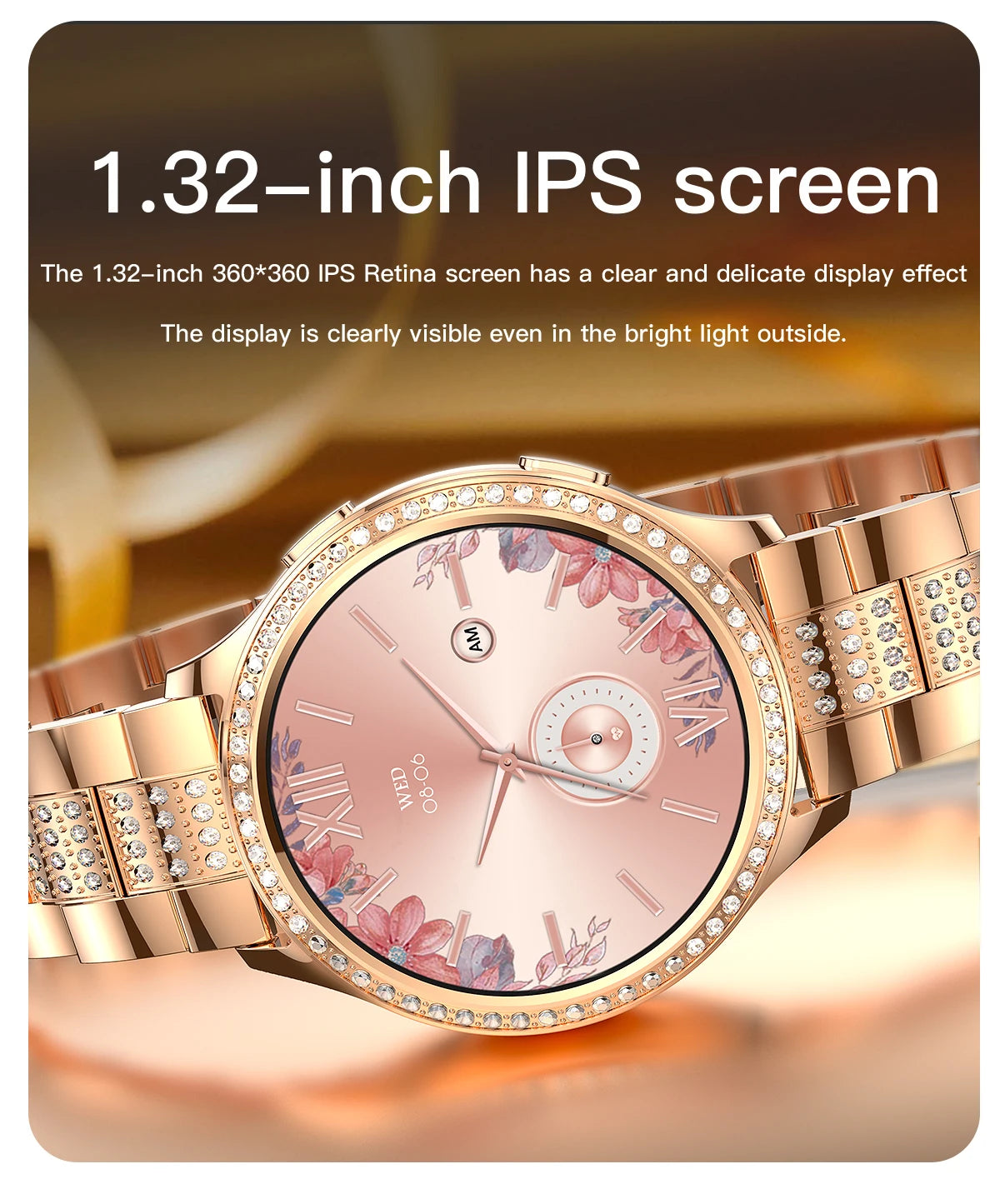 LIGE 1.32 inch Women Smart Watch Bluetooth Call AI Voice Assistant Women's Watches Custom Watch Face Health Monitor Smartwatches