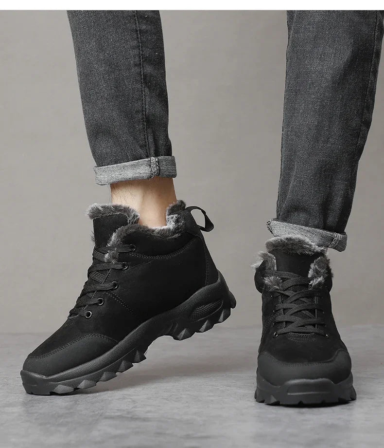Men Winter Snow Boots with Fur Outdoor Sneakers Men Shoes 2023 New Male Warm Footwear Ankle Boots for Men Botines Botas Hombre