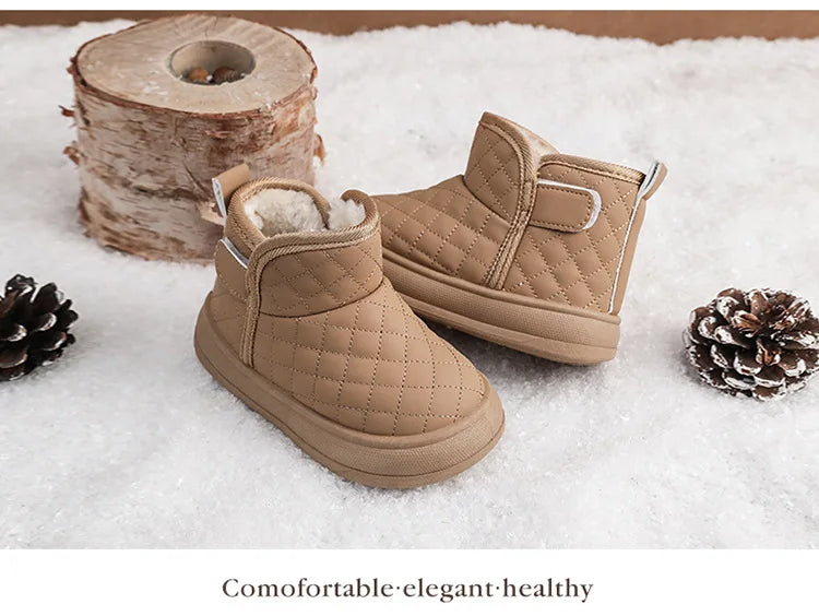 Winter Plush Boots For Children Soft Warm Velvet Snow Boots For Kids Anti-slippery Waterproof Boy's Girl's Winter Boots