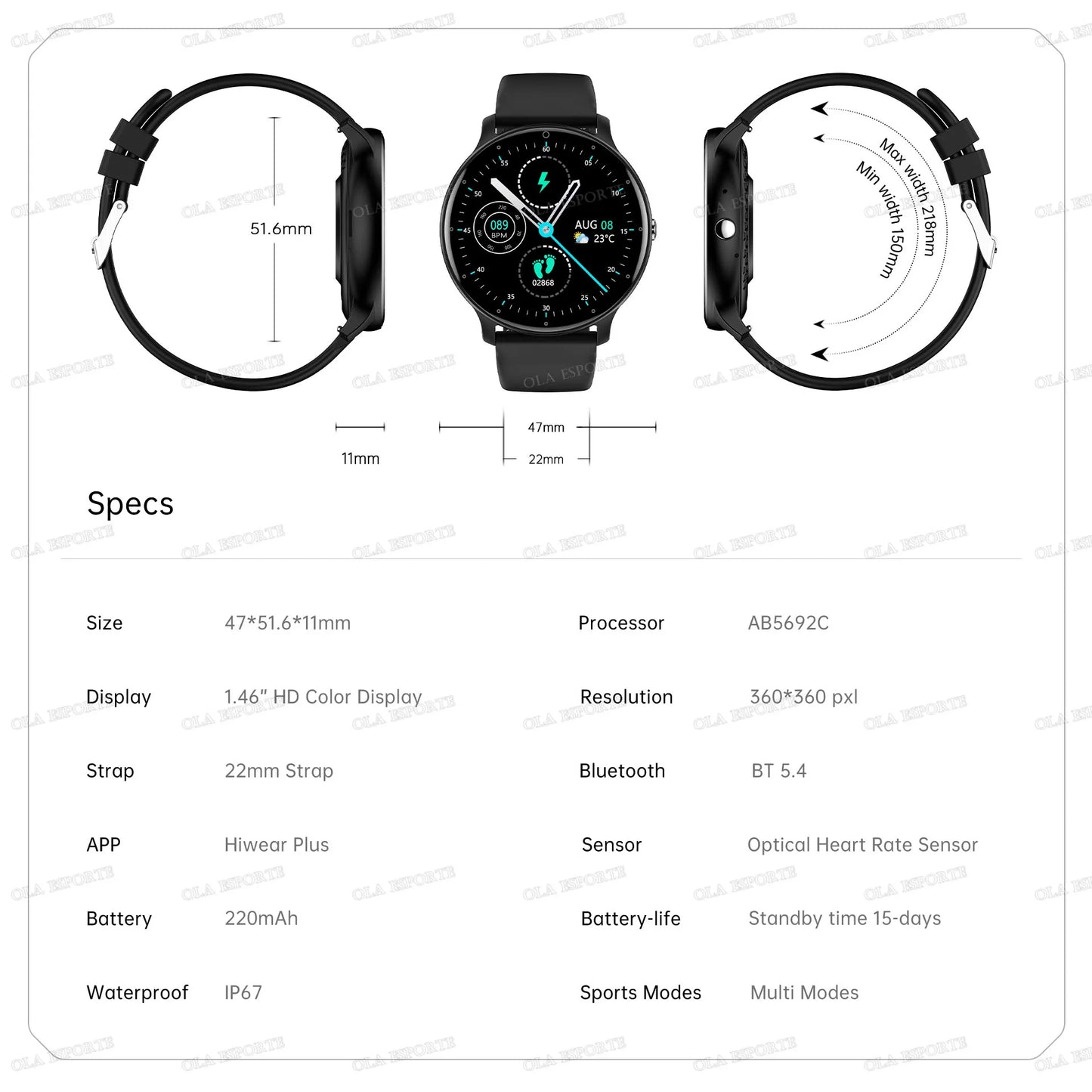 2026 smart watch HD  touch screen ，5ATM waterproof，remote control，GPS tracking，heart rate monitor smartwatch for ios Andriod