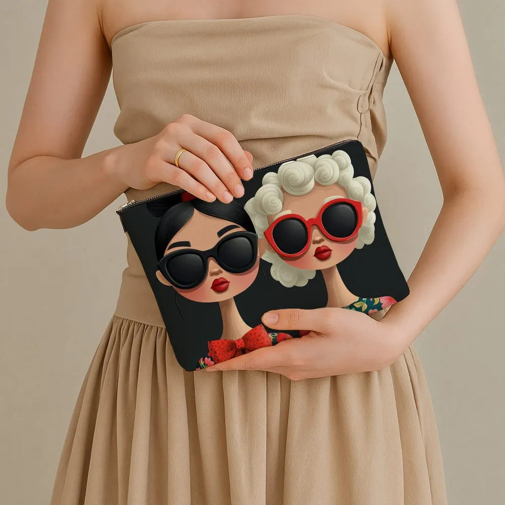 1pc Fashion Girls Print Makeup Bag,Reusable Cosmetic Pouch,Perfect for Daily,Travel,Makeup Storage,A Fun Gift for Style Lovers.