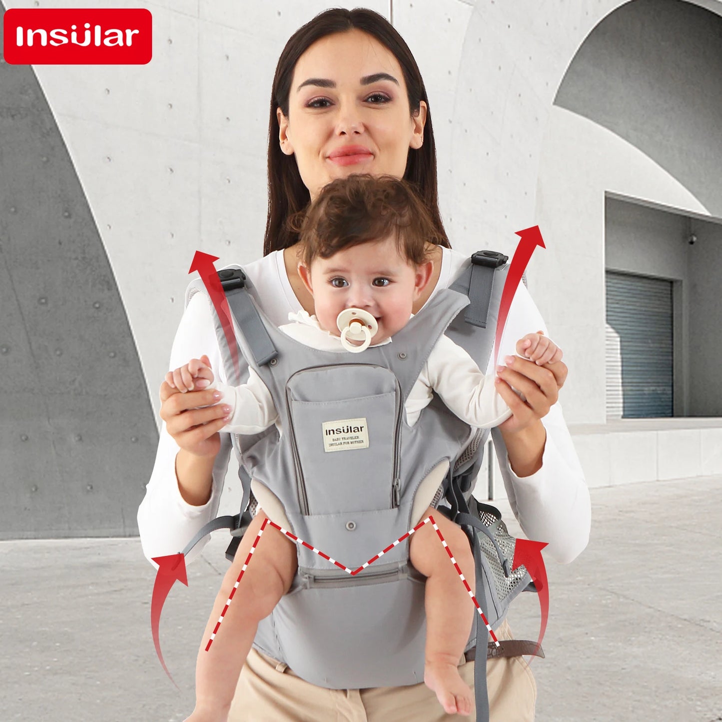 INSULAR Baby Carrier Breathable Child Waist Stool With Hip Seat Waist Stool Front Hold Portable Multi-functional 0-2Y