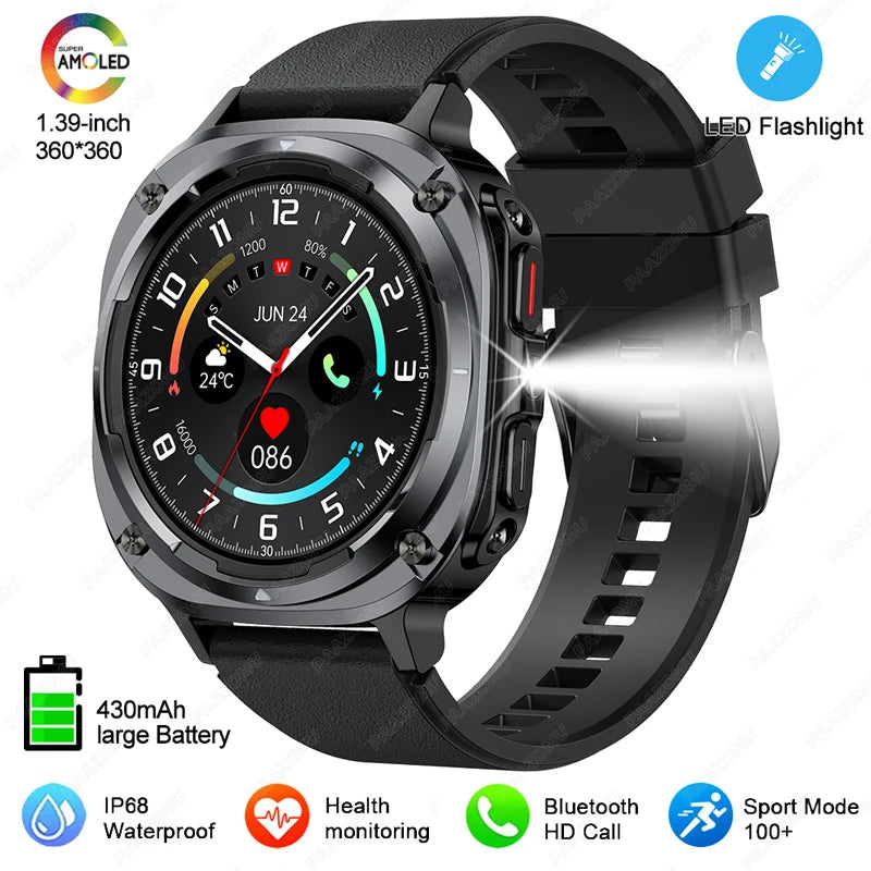NEW Watch 7 Ultra Smart Watches IP68 Waterproof Bluetooth Call Heart Rate LED Flashlight Outdoor Smartwatch for Android iOS