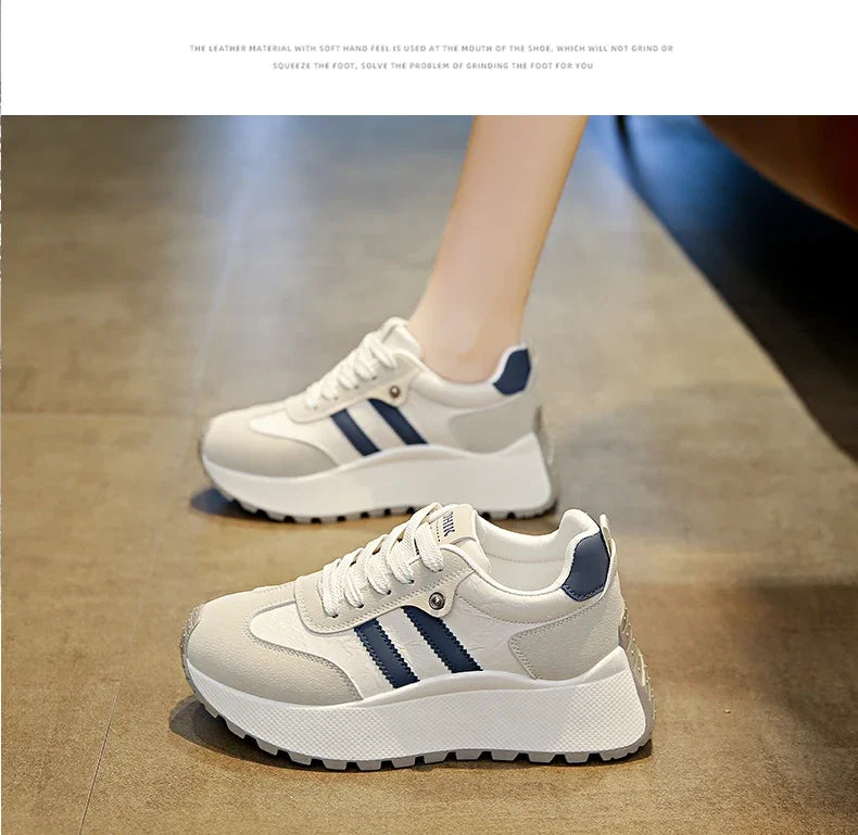 Moipheng Women Shoes Breathable Lace Up Platform Sneakers Lightweight Outdoor Training Sport Shoes Casual Running Sneaker Tenis