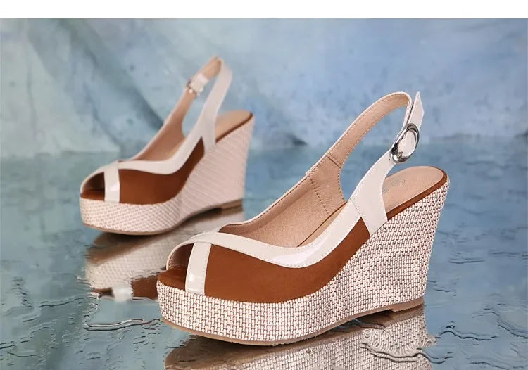 Size 33-40 Summer High Heel Wedges Sandals Female Peep Toe Leisure Platform Sandals Women Shoes