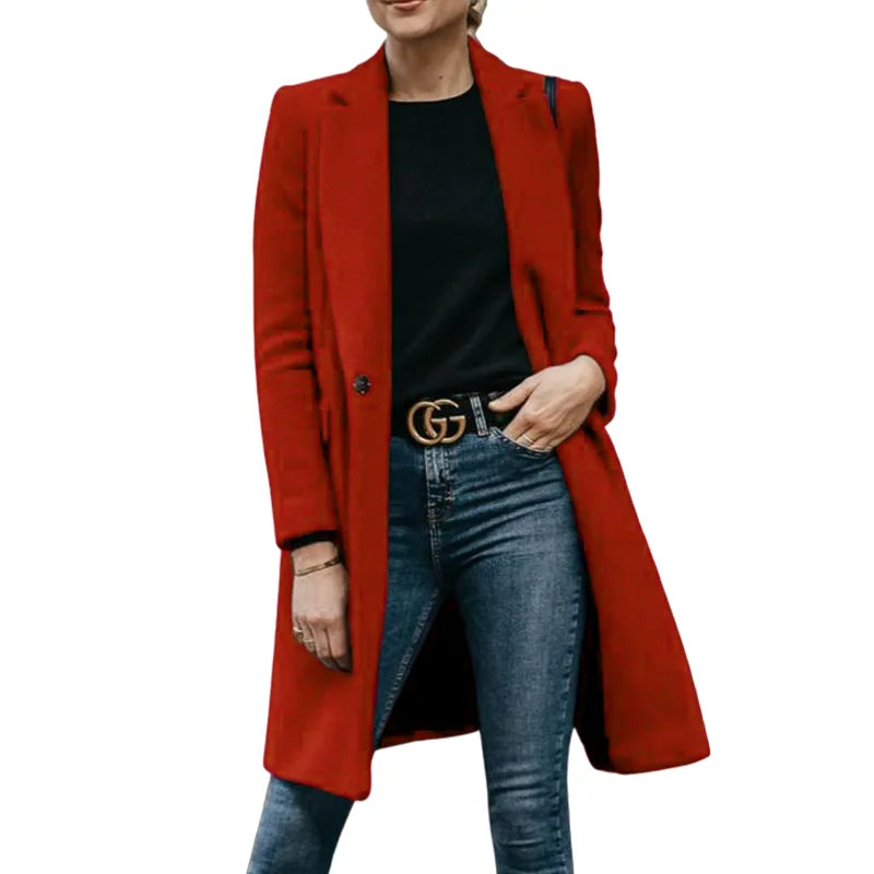Women's Jackets Wool Blends Autumn Winter Trench Coat Flip Collar Warm Lining Coat Long Jacket Streetwear Women's Clothing M-3XL