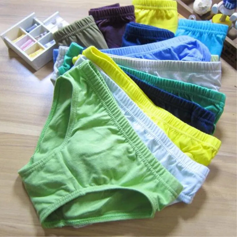 12pcs/Lot Cartoon Boys Panties Kids Briefs Baby Cotton Solid Underwear Underpants 2 to 10Years