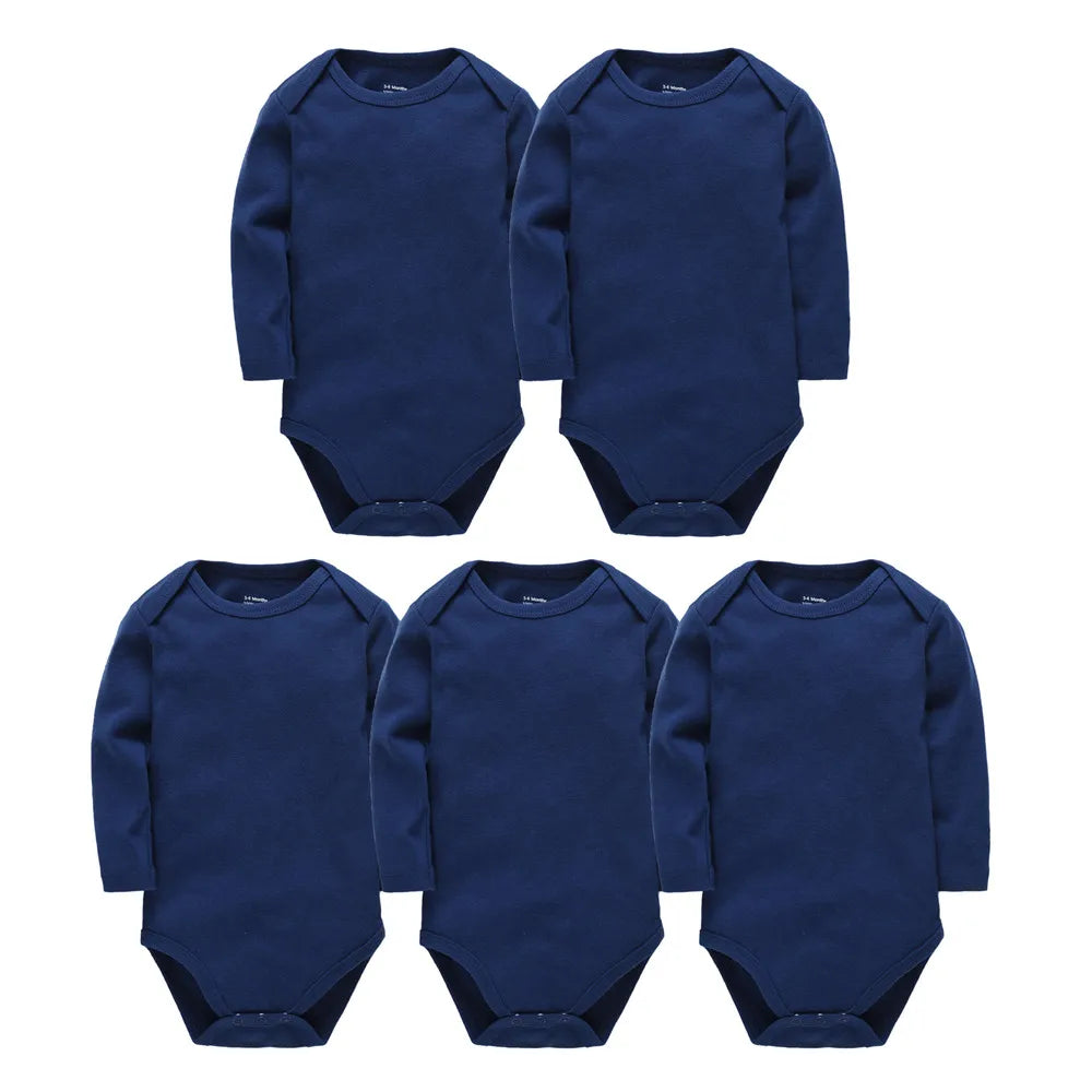 Kavkas ropa para bebé (niño o niña) de 0 a 24 meses, 3/5 Uds. Por lote, Body 100% de algodón para recién nacido, mono de manga larga para las cuatro estaciones