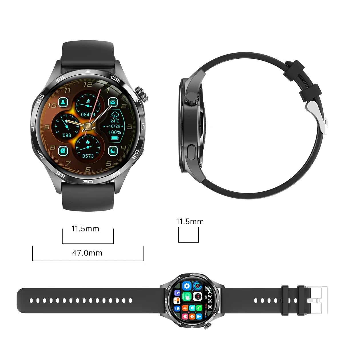 2024 New GPS Smart Watch Men For Huawei Watch GT5 Pro 360*360 HD Screen Bluetooth Call NFC IP68 Waterproof Heart rate Smartwatch