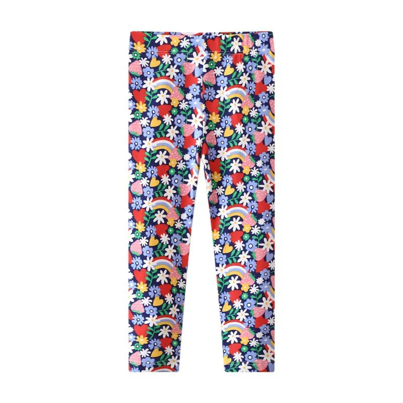 Jumping Meters New Arrival Kids Leggings Pants For Autumn Spring Full Length Toddler Trousers Floral Cute Children's Skinny Pant