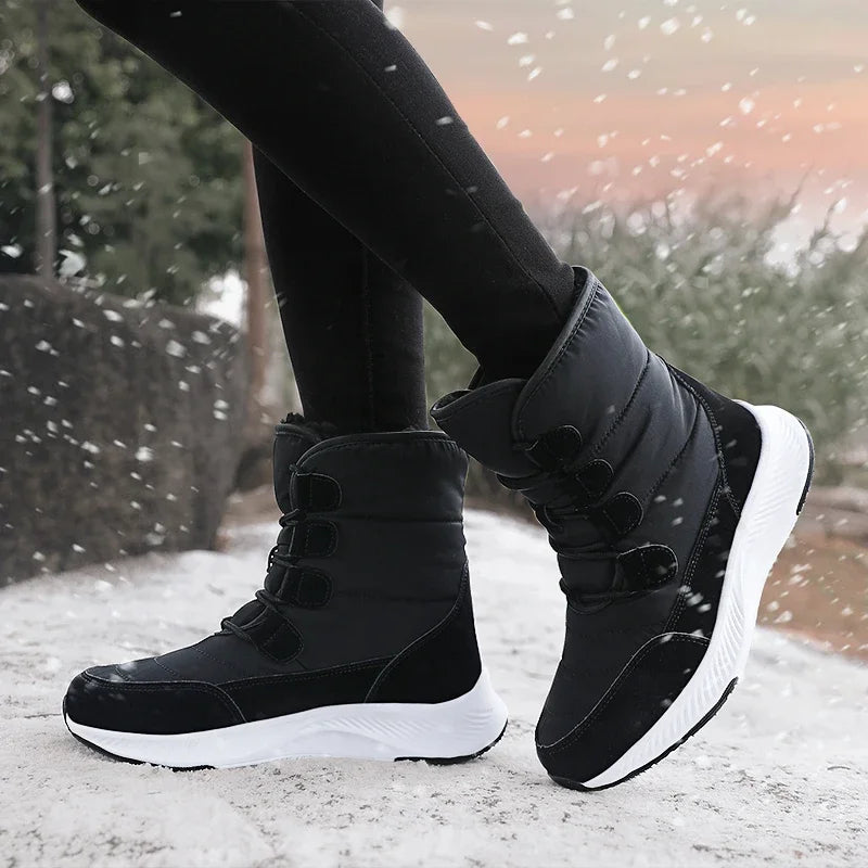 2023 Winter White Snow Boots Waterproof Non-slip Thicken Plush Warm Ankle Boots Women Shoes Botas Mujer Platform Shoes