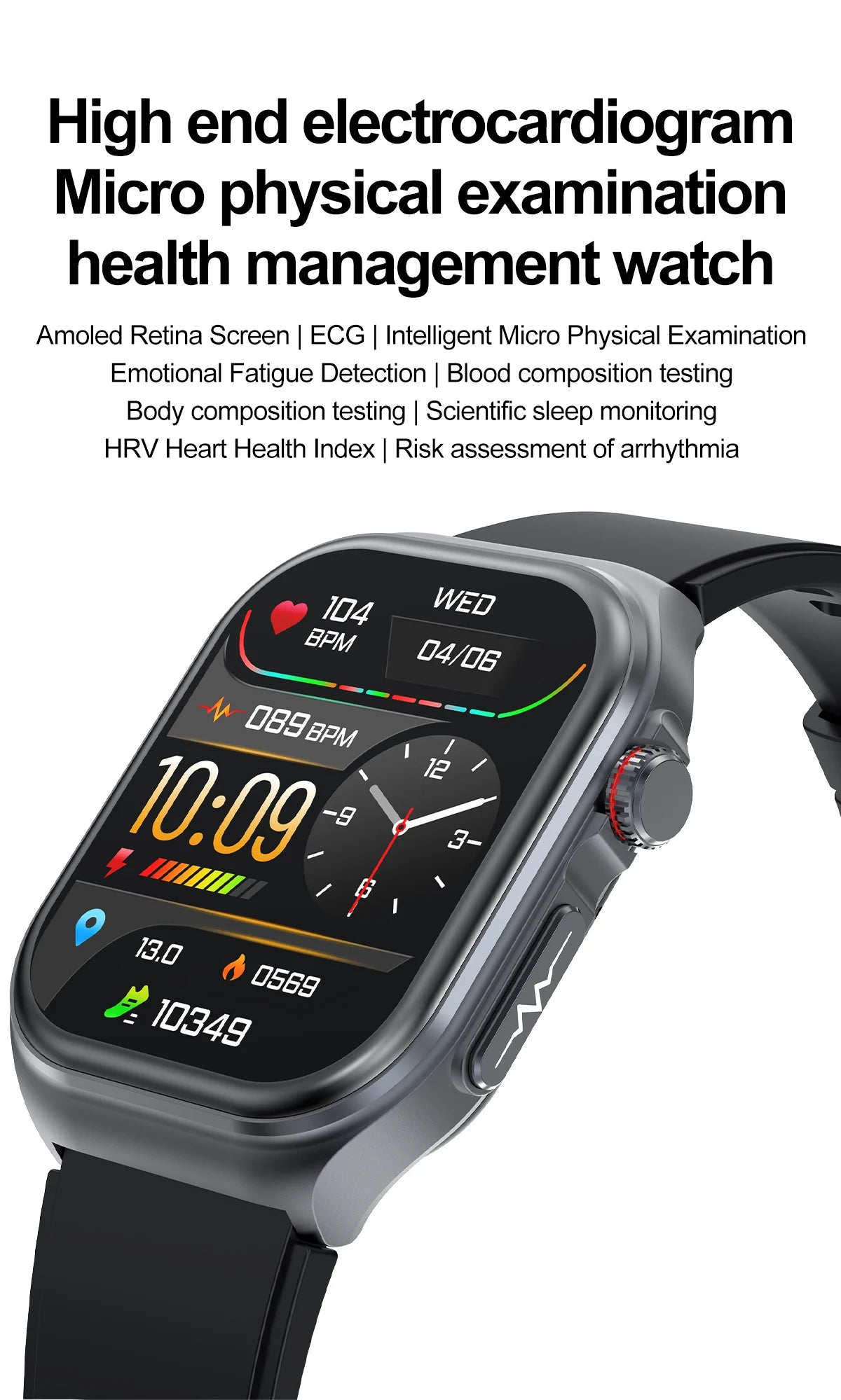 LIGE New ECG+PPG Smart Watch Micro Physical Examination Blood Lipids Uric Acid NFC Bluetooth Call Health Smartwatch Men Women