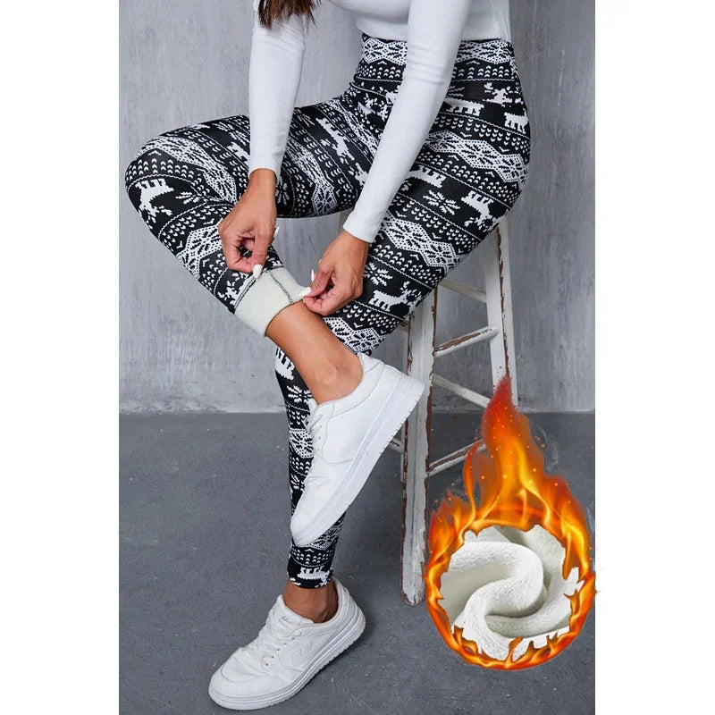 Winter Women Skinny Fleece Thermal Leggings Girls Snow Warm High Waist Plush Trousers Lady Classic Daily Thin Pants