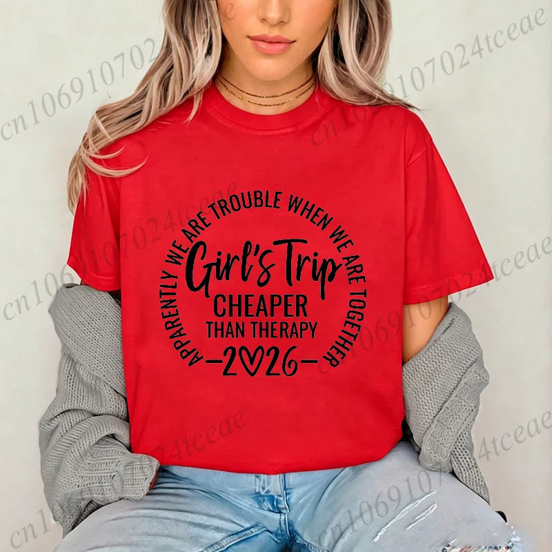Girls Weekend Tshirt,Girls Trip 2026 T-Shirts，Matching Travel Tees,Besties Women's Clothing，Friendships Making New Memories Top