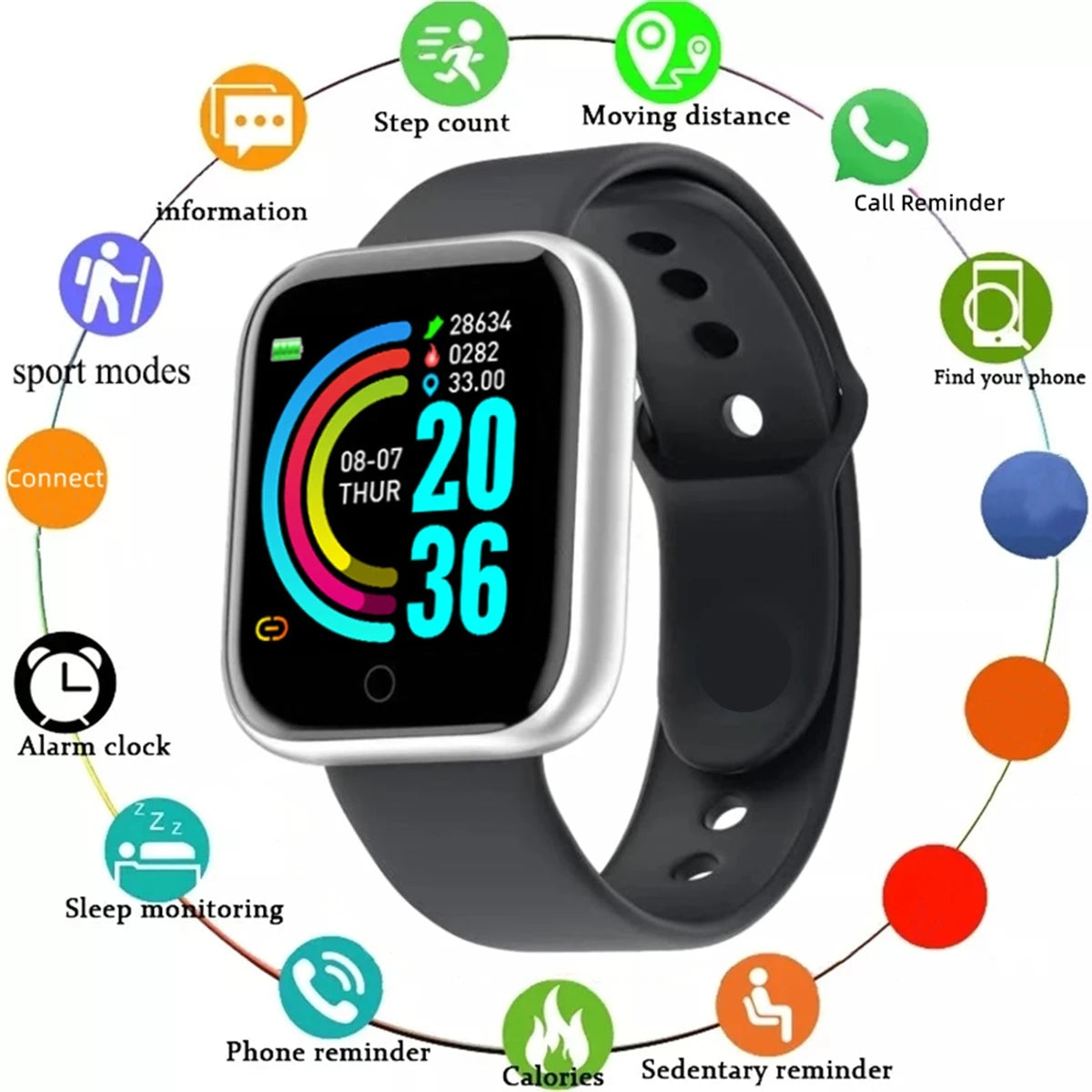 Smart Watch For Women Men Wristwatch Bluetooth Connected Phone Player Music Fitness Sport Bracelet Sleep Monitor Digital Watches