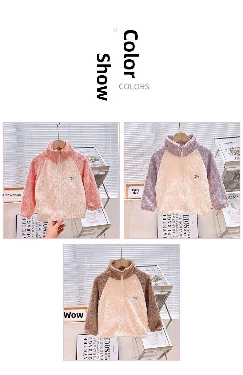 2026 New Girls Jackets Autumn Coat Winter Thermal Fleece Jacket for Children 1-10Yrs Kids Coats Warm Korean Outerwear