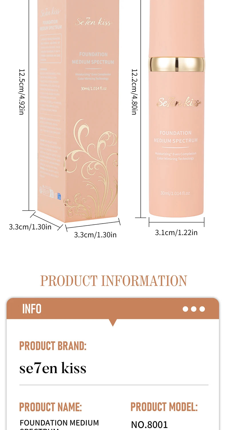 Color Changing Liquid Foundation, Waterproof and Sweat Resistant, Durable Formula, Light Fitting, Natural Makeup Effect