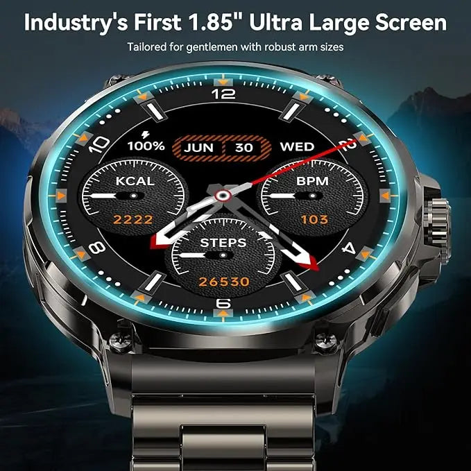 2024 New GPS Track Smart Watch Men 1.85" Ultra HD 710mAh Battery 400+Dial Heart Rate Bluetooth Call Smartwatch For Huawei Xiaomi