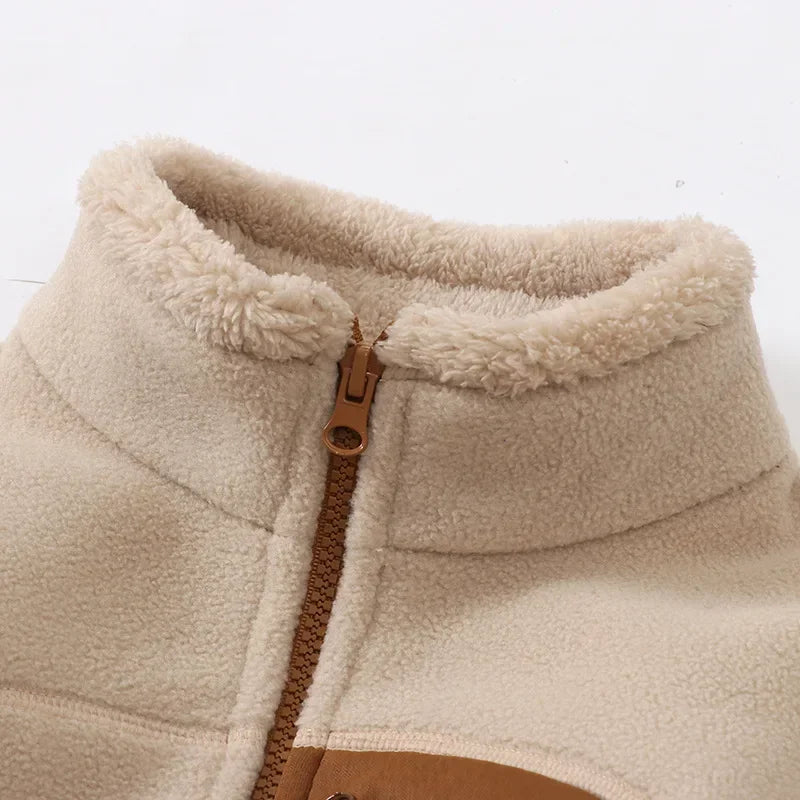 Children's Fall Winter Jacket Fleece Thick Teenage Boys Girls Outerwear Warm Windproof Soft Cozy Fur Coats for Kids 4-18 Years