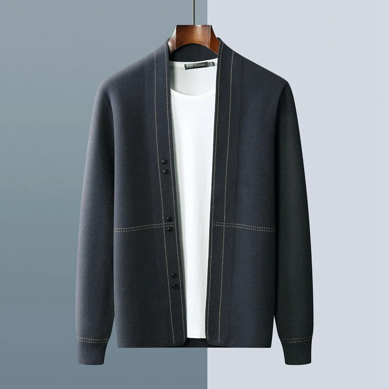 Fall/Winter New Men's Wool Cardigan Jacket Knitted Outer Cashmere Sweater Men's Wear