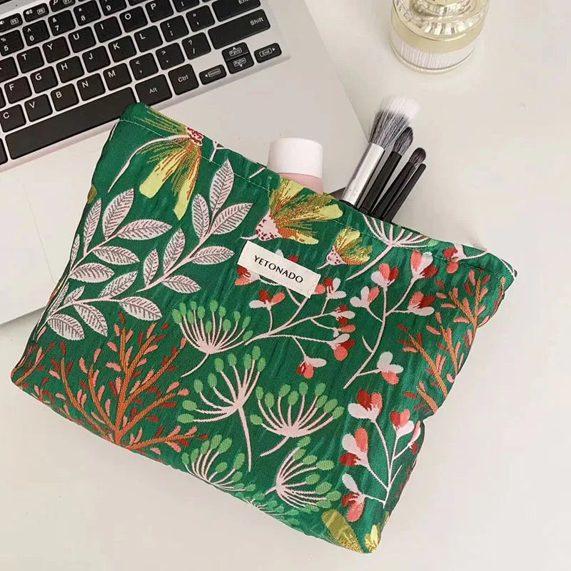 Makeup Bag Women Cosmetic Bag Flower Toiletry Pouch Case Organizer Make Up Bag Travel Wash Girls Travel Storage pouch