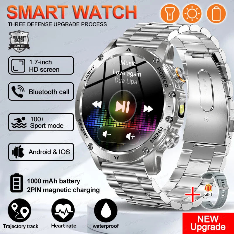 New Smart Watch For Men 1000Mah Battery Fitness Tracking Sport Waterproof Clock Smart Bracelet Men Military High-end custom dial