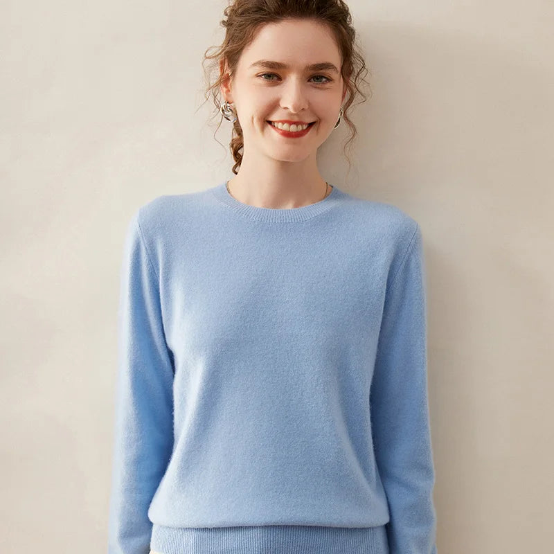 WinvyNee Cashmere Women Sweater Long Sleeve O neck Merino Wool Jumper Solid Knitwear Casual Pullover Tops Jumper Autumn A1054001