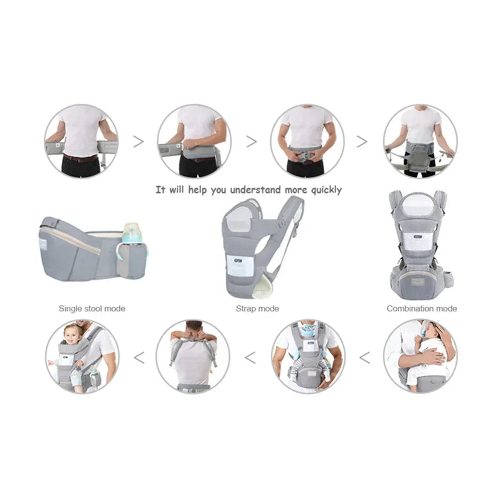 New Adjustable Ergonomic Baby Carrier Four Seasons Universal Baby Carrying Bag Waist Stool Strap Portable & Multifunctional
