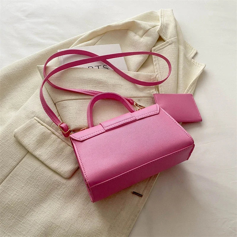 7 Color Pu Leather Ladies Brand Shoulder Bag With Coin Purse Crossbody Small Phone Bag Female Flap Messenger Bag Silver