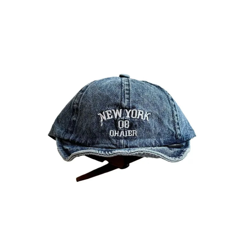 Infant Baby Basaball Cap American Style for Boy Girl Fashion Denim Blue Color Peak Cap for Toddler Travel Outdoor Sunshade Hat