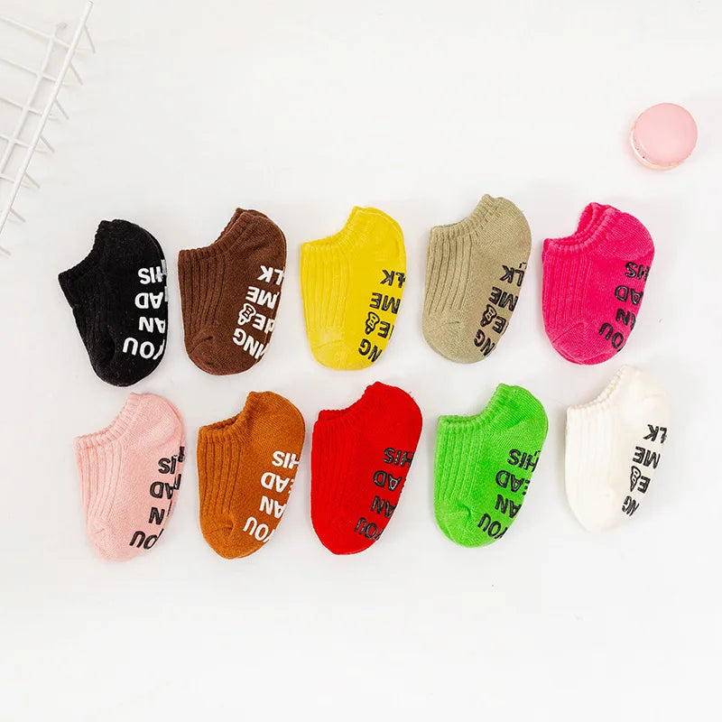 Cute Baby Floor Socks Breathable Cotton Rubber Anti-slip Boys Girls Ankle Socks Newborn Infant Toddler Kids Socks 0-7 Years Old