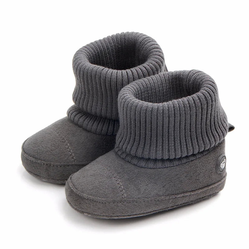 2024 Winter Baby Boots, Infant Girls Boys Warm Fashion Solid Shoes with Fuzzy Balls First Walkers Kid Shoes 0-18M High Quality