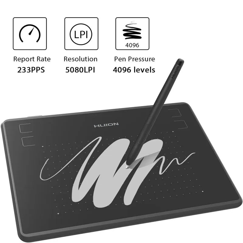 HUION H430P tabletas digitales, bolígrafo de dibujo gráfico de firma, tableta de juego OSU con bolígrafo sin batería, no incluye guante