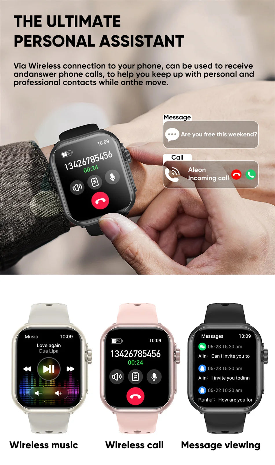 2025 New Smart Watch Women Bluetooth Call Watch Fitness Tracker Waterproof Sport Smart Clock Fashion Ladies Men Smartwatch Woman