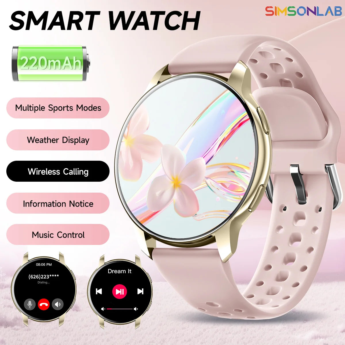 2026 Smart Watch for Men Women Bluetooth Call 1.46'' HD Display Fitness Tracker Heart Rate Sleep Monitor IP67 Waterproof Android