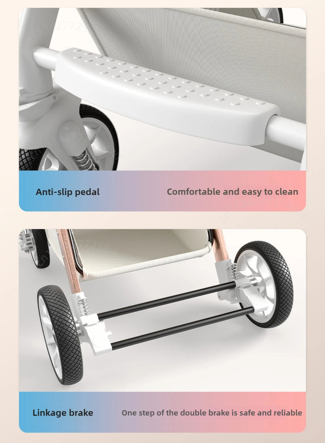 Lightweight baby stroller, high landscape stroller,can sit or lie down in both directions,suitable for babies aged 0-5 years old