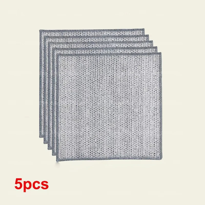 20/1pcs Magic Cleaning Cloth Thickened Double -sided Metal Steel Wire Rags Kitchen Dish Pot Washdishing Cloths Towel Clean Tools