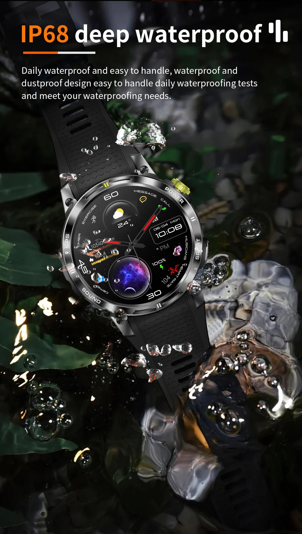 Outdoor Professional GPS Trajectory Smart Watch 1.5" HD Screen Waterproof Watches Bluetooth Call Smartwatch Men For Android IOS