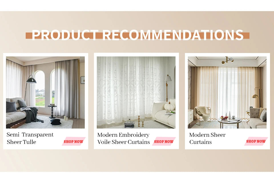 Modern Brown Voile Curtains for Kids Bedroom Living Room Sheer Curtain in Kitchen Hall Cortinas Ventana Firany Treatment Rideaux